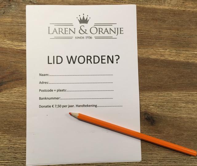 Lid worden van Laren & Oranje doe je zo!
